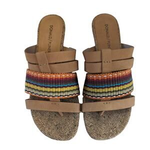 Donald Pliner Dara sandals multi color strappy cork wedge size 6.5M